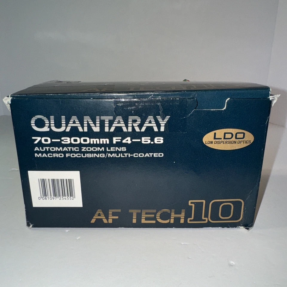 Quantaray Tech-10 CN AF 70-300mm F4-5.6D Macro Camera Lens Japan - Image 1 of 4