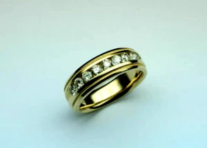 Round Cut Lab Created Diamond Men's Wedding Band Ring 14K Yellow Gold Over 3.Ct - Picture 1 of 1