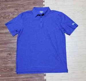 Straight Down Poloshirt Herren XL Blau Kurzarm Golf Performance Stretch Logo - Bild 1 von 5