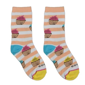 Cool Socks Kid's Novelty Crew Socks, Cupcakes, Size 7-10 Years - Picture 1 of 3