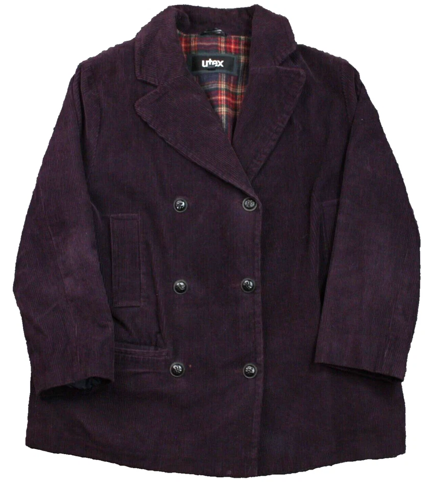Abrigo chaqueta de pana Utex para mujer abrigo guisante mediano púrpura Foto 1 de 4