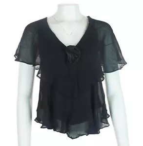Nueva blusa para mujer French Connection con tiras en capas 100 % seda PVP £65 rara - Imagen 1 de 3