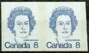 CANADA-1974- 8¢ Q.E. IMPERFORATE PAIR-VF** - Bild 1 von 1