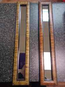Turner USA 19.5" Tall Skinny Mirror Rectangle Wood Plaque Pair - Picture 1 of 4