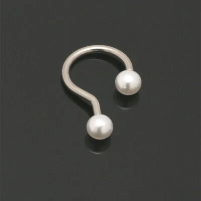 Anillo ombligo perla 14G acero inoxidable piercing ombligo joyería corporal Foto 1 de 4