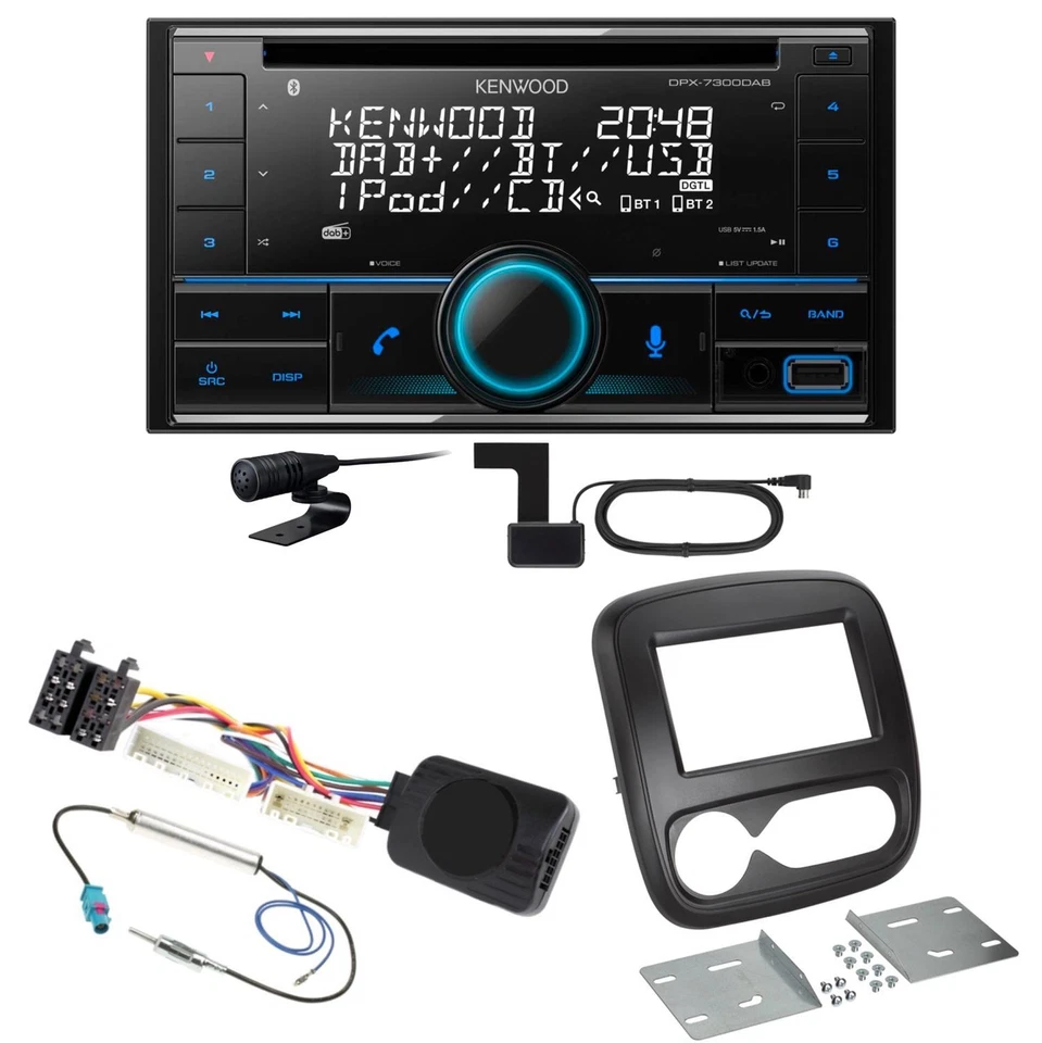 Kenwood DPX-7300DAB Bluetooth Digitalradio USB CD Einbauset für Renault Trafic 3 - Bild 1 von 1