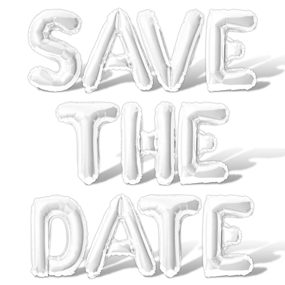 GUARDA LA FECHA Letra Globo Banner - Hágalo Usted Mismo Compromiso Fiesta Decoraciones Foto 1 de 4