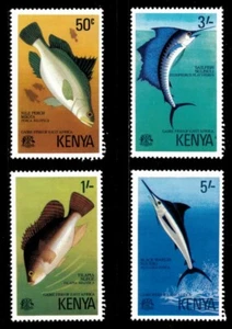 Kenya 1977 - African Game Fish, Tilapia, Marlin - Set of 4v - Scott 68-71 - MNH - Picture 1 of 1