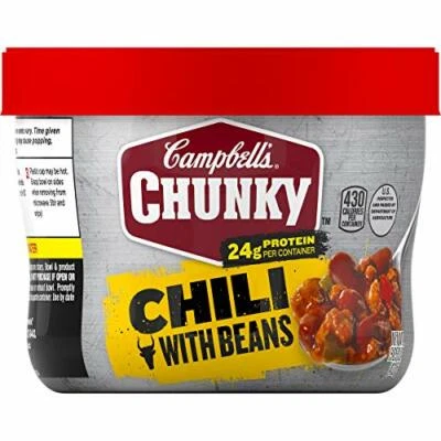 Chile grueso Campbell's con frijoles, 15,25 oz. Cuenco para microondas [8 cuencos] Foto 1 de 4