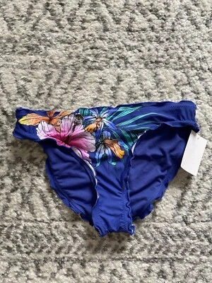 Traje de baño con parte inferior de bikini floral para niñas Hobie azul talla 14 NUEVO Foto 1 de 4