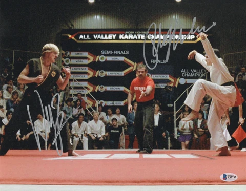 RALPH MACCHIO WILLIAM ZABKA SIGNED THE KARATE KID 11X14 PHOTO AUTO BECKETT 3 Cover