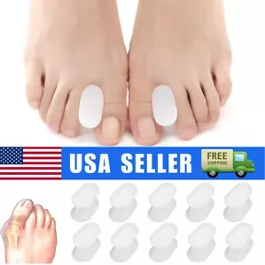 10Pcs Silicone Gel Toe Separator Orthotics Bunion Toes Spacer Pain Reliever USA - Picture 1 of 14