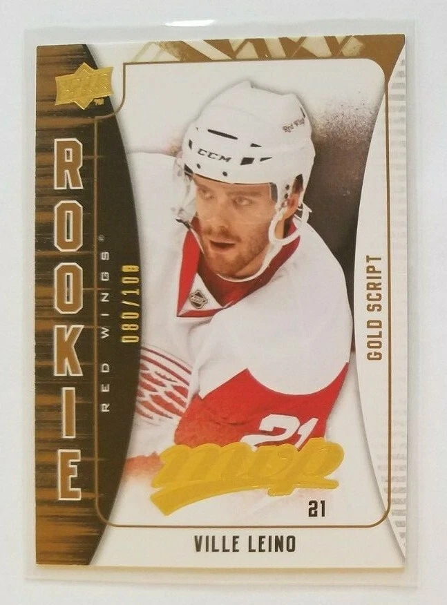 Ville Leino (Wings) 2009-10 UD MVP hockey ROOKIE card GOLD SCRIPT(only 100 made) - Image 1 of 1