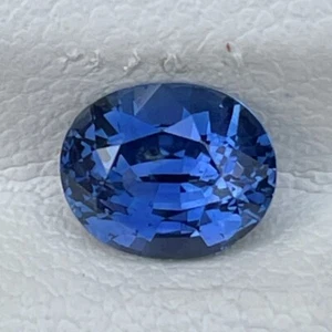 Zaffiro Blu Naturale 1,44 Cts Taglio Ovale Sri Lanka Gemma Sciolta - Foto 1 di 8