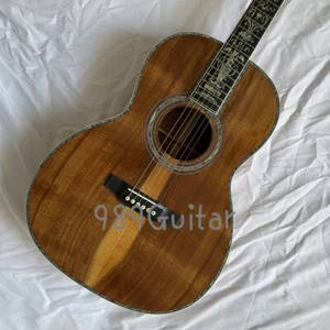 Handmade Full Koa 39" OOO45 Acoustic Guitar Solid Top Luxury Abalone Inlay Hot - Picture 1 of 5