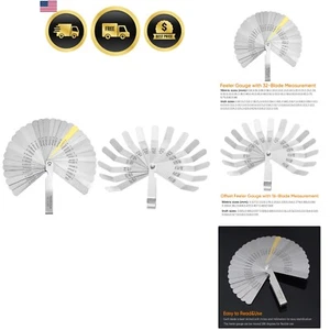 Feel Gauge Set 32 Blades Offset 16 Blades Dual Marked SAE Metric Clearances - Bild 1 von 9