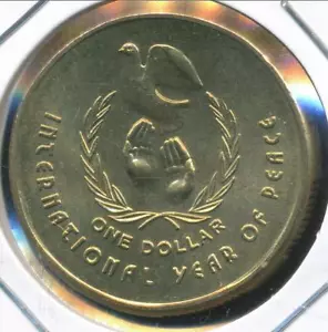 Australia, 1986 Un dólar, $1, Isabel II (Año de la Paz) - Elección sin circular - Imagen 1 de 3