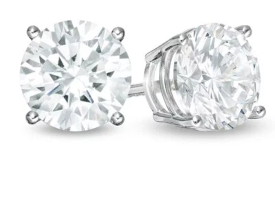 PENDIENTES SOLITARIO ORO BLANCO 14K DIAMANTE CULTIVADO EN LABORATORIO 1/5 CTW COLOR S12 I Foto 1 de 4