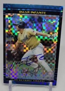 2002 Bowman Chrome Draft Picks Xfractor /150 Omar Infante Rookie Signed Tigers 