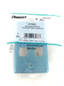 Panduit CFP4SY 4-Port Mini-Com Stainless Steel Faceplate ~STSI - Picture 1 of 3