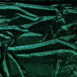 Bottle Green Premium Crushed Velvet Fabric Craft Dress Stretch Material 59" Wide - Picture 1 of 1