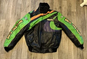 Chaqueta de moto de nieve vintage Arctic Cat retro de cuero bordada para hombre talla L forro - Imagen 1 de 3