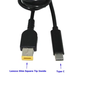 USB C Type C to Slim Square Tip PD Charger Cable Power Cable for Lenovo Laptops - Picture 1 of 5