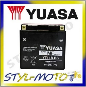 SCATOLA DA 4 YT14B-BS BATTERIA BATTERY ORIGINALE YUASA CON ACIDO - Foto 1 di 1