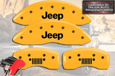 2007-2016 吉普罗盘 Patriot 前 + 后黄色 MGP 刹车卡钳盖烧烤架 — 第 1/4 张图片