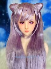1:6 Purple Hair Girl Obitsu Head Sculpt For 12" Female PH TBL Action Figure Body