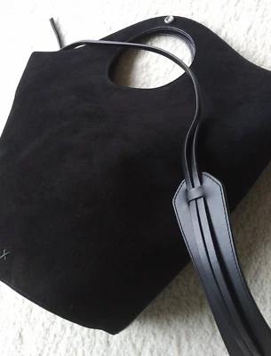 Сумка наплечная Elizabeth & James Market Shopper черная сумочка двусторонняя кожа/замша - Изображение 1 из 4