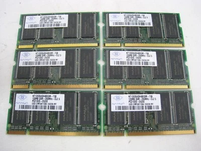6x Nanya RAM for Laptop Notebook 128MB PC2100S Random Access Memory NT128D64SH4B - Image 1 of 4