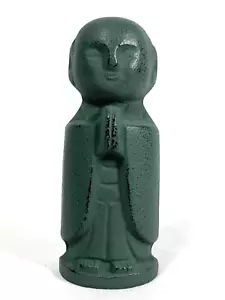 Jizo Cast Iron Standing Statue Japan Figurine Earnest Prayer - Picture 1 of 12
