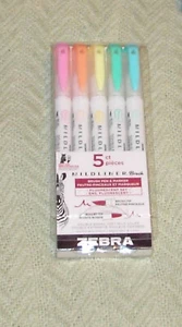 ZEBRA FLUORESZIERENDES SET - 5 STÜCK - 2 ARTEN VON MARKERN/STIFTEN - DOPPELSPITZEN - PKG #A - Bild 1 von 1