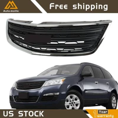 Front Upper Grille Grill Black Chrome For 2013 14-2017 Chevrolet Traverse LS LT - Изображение 1 из 4