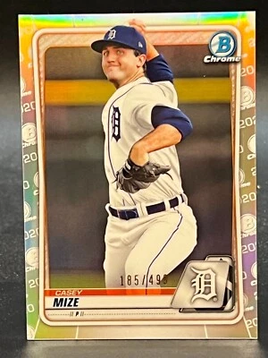 2020 Bowman Chrome #BCP-250 Casey Mize Tigers Refractor /499 - Image 1 of 3