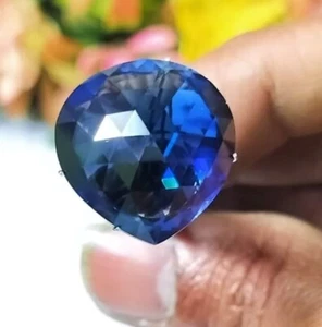 Premium Lab Created Blue Sapphire Heart Shape 14X14X8MM Fantasy Flower Cut Loose - Picture 1 of 9