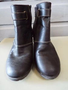 Saratoga Stiefeletten Reißverschluss Keilabsatz Größe 8 1/2 Schnalle GEBRAUCHT - Bild 1 von 8