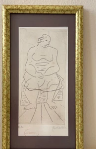 Seltene Original Cândido Portinari, ohne Titel, Lithographie, signiert - Bild 1 von 2