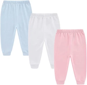 Unisex Newborn Baby Cotton 4-Pack Pants Embroidery Pringting Casual Leggings 0-2 - Picture 1 of 12