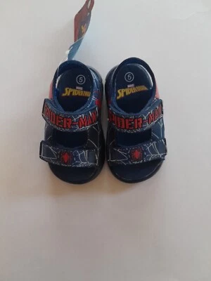 蜘蛛侠蹒跚学步男孩蓝色凉鞋 5 码 — 第 1/4 张图片