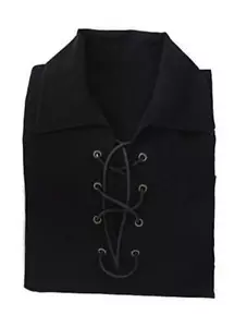 Deluxe Jacobite Jacobean Ghillie Shirt - Black. Own Brand. 7 Sizes Available - Picture 1 of 1