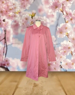 WORTHINGTON 玫瑰粉色雨衣夹克纽扣可拆衬里女式大号 — 第 1/4 张图片