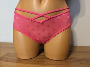 Victoria's Secret Pink Dot Mesh Cheeky Panty. 913785. Pink, Size Medium - Picture 1 of 4