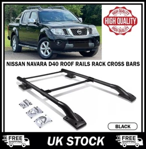 FOR NISSAN NAVARA D40 2004-2022 ROOF RAILS RACK CROSS BARS KIT DOUBLE CAB PICKUP - Picture 1 of 14