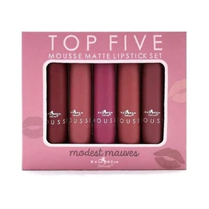 ITALIA DELUXE TOP FIVE MOUSSE MATTE LIPSTICK Modest Mauves 5 pc. (free shipping) - Picture 1 of 3