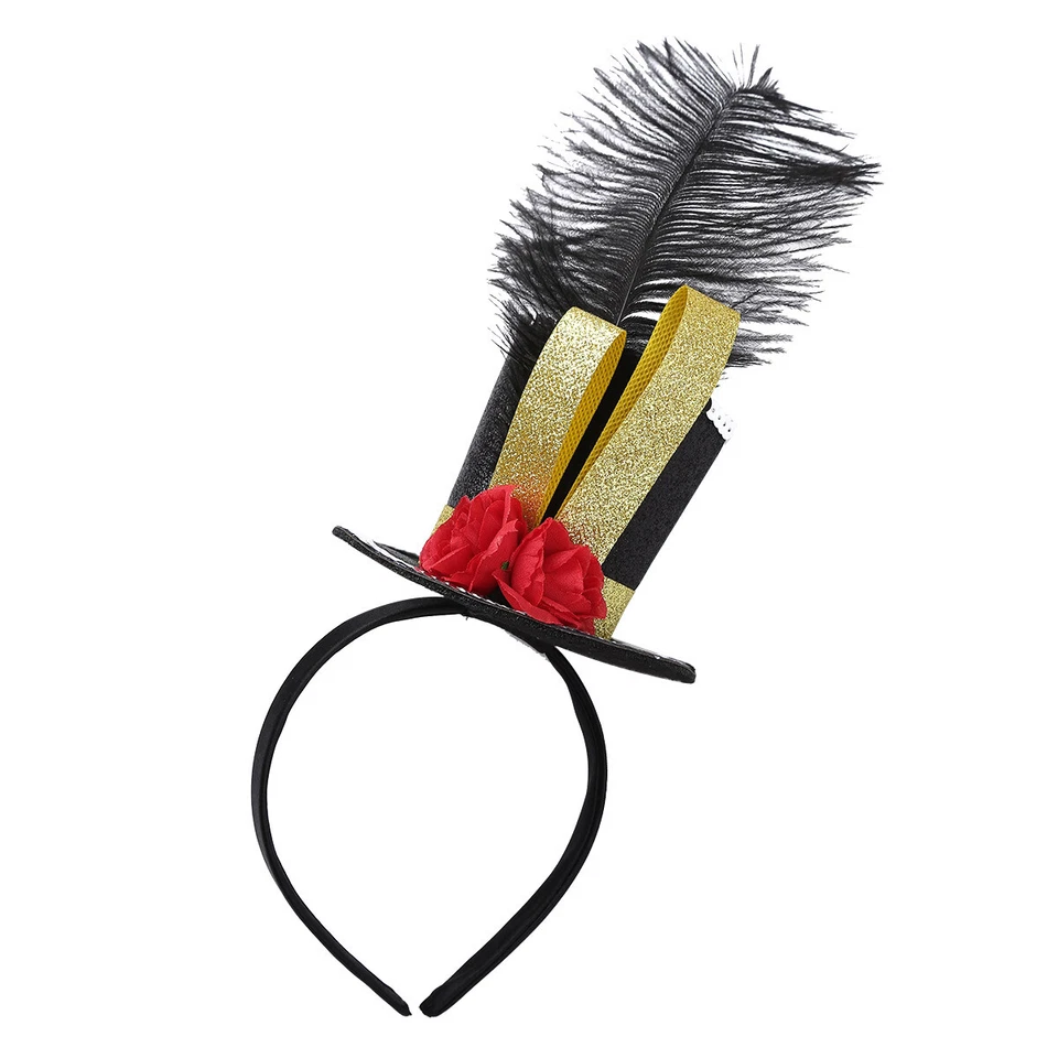 Kids Boys Girls Ringmaster Shiny Headpiece Halloween Cospaly Party Mini Top Hat - Image 1 of 4