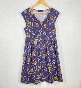 Princess Highway dress 10 smock linen blend native botanical moths and beetles - Picture 1 of 18
