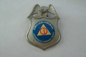 Insignia vintage del Departamento de Bomberos Springfield Sangamon obsoleta - Imagen 1 de 2