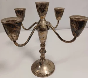 5 Kerzen Duchin Kerzenleuchter Sterling Silber gewichtet Kerzenleuchter Halter - Bild 1 von 12